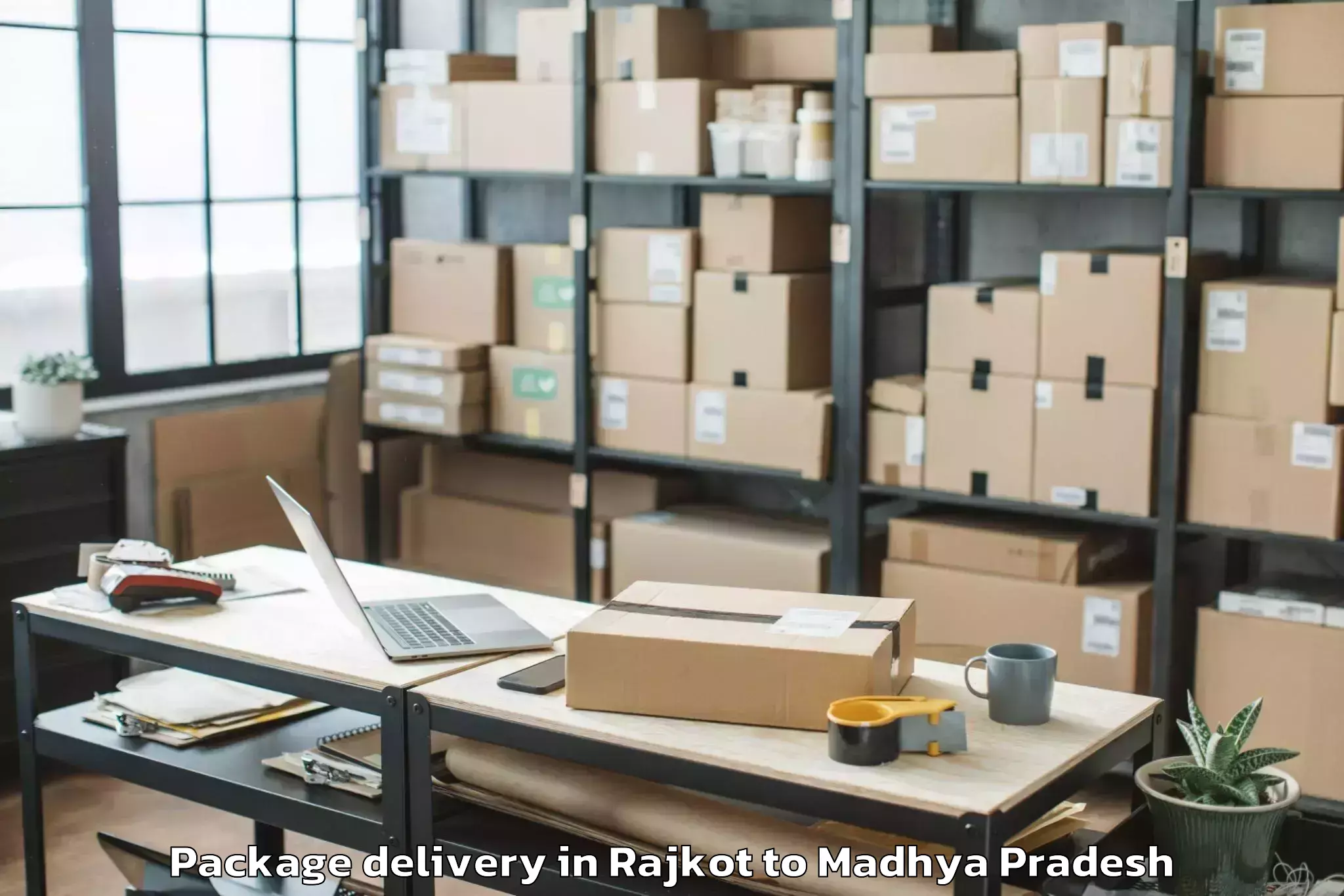 Quality Rajkot to Abhilashi University Bhopal Package Delivery